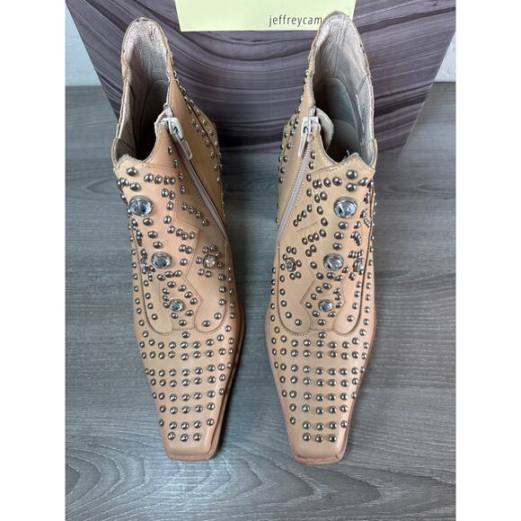 Jeffrey Campbell Show Pony Embellished Natural Leather Boots- Women's 6.5 NIB - Picture 4 of 8